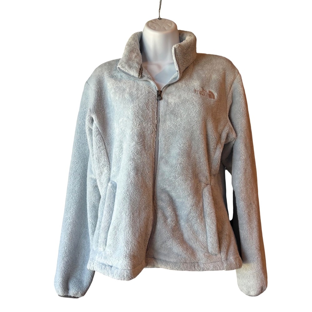 The‎ North Face Osito Fleece Jacket Light Blue Full Zip Women Size Medium